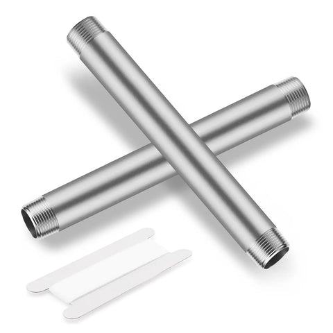 Heavy Duty 304 Stainless Steel Pipe Nipple Set With Two One Half Inch NPT Male Threads Six Inch Length SCH40 Industrial Grade