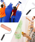 DIY Ready 17 Piece Paint Roller Kit With 9 Inch And 4 Inch Rollers, Trays, Frames, Microfiber Covers, Brushes, Self Dip Handle