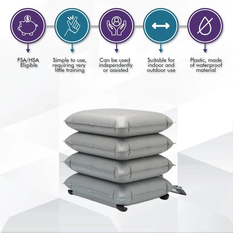 Portable Inflatable Cushion Lift For Seniors And Mobility Support Quick Inflate Air Seat Pad For Fall Recovery and Stand Up Assist stacked.