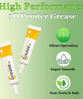 5 Pack 3D Printer Lubricant Kit Grease For Optical Axis And Gears Lube Up For Smooth Motion Includes Five Applicators Wide Compatibility With Bambu Lab X1 X1C P1P P1S A1 Mini Kobra 2 Neptune 4 Ender 3 V3 KE V3 CR10 SE, tube pack