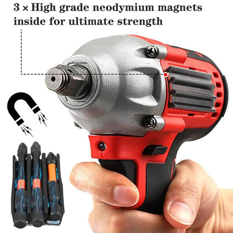 Two Pack Magnetic Drill Bit Holder Set for Impact Drivers and Drills, hand holding drill with nylon construction and bit holder