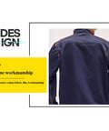 Back view of Mens Heavy Duty Long Sleeve Work Set With Strategic Multi Pocket Layout Durable Poly Cotton Blend Designed For The Daily Grind.