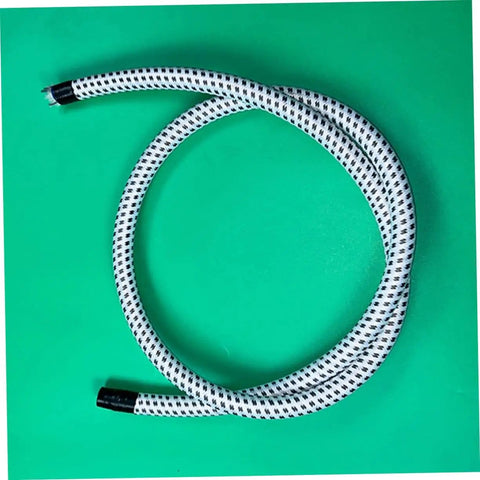 Extended Length PVC Nylon Steam Hose For High Temperature Garment Steamers Replacement Tube coiled on green background.