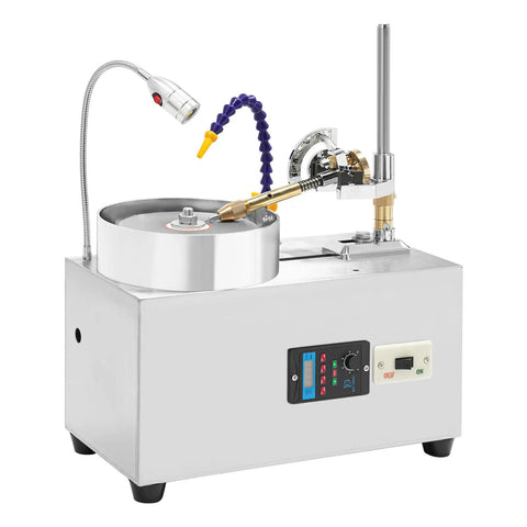 Pro Grade Faceting Machine With Beast Power 180W Jade Grinding Polisher, 0-3000 RPM Adjustable Speed, angled view