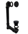 12 Inch And 4 Inch Bath Waste And Overflow Assembly Kit With Tip Toe Drain Plug, Illusionary Faceplate, SCH 40 ABS Pipe, Matte Black Finish, ADA Compliant Tub Seal, Easy Install, One Pack For Quick Bathroom Makeover