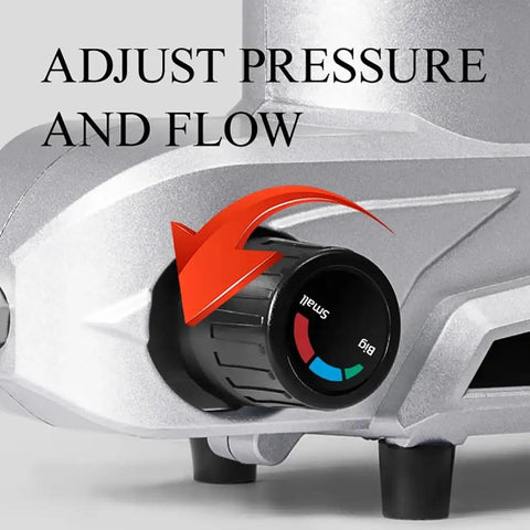 Adjustable pressure and flow knob on Badass Portable Airless Paint Sprayer With Hella Smooth 1600 Watt Motor.