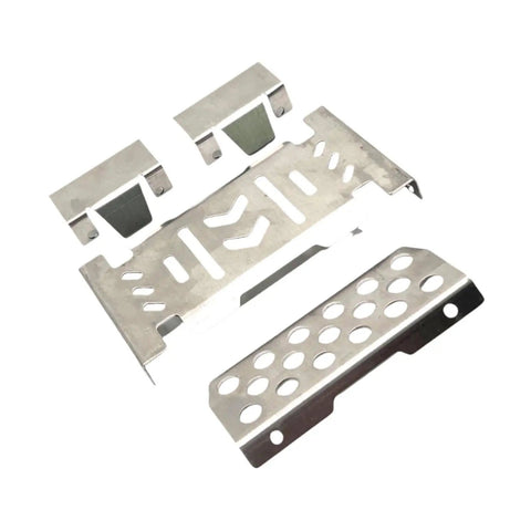 1 To 10 Scale Chassis Skid Plate Upgrade Kit For YK4106 YK4107 RC Model Cars Heavy Duty Metal Guard Set with visible pieces
