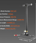 Three Stage High Pressure Hand Pump For PCP Air Guns Stirrup Pump Filling Tool Up To 30 MPa, stainless steel, 4500 psi, folded