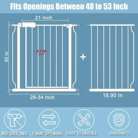Adjustable White Baby Gate For Indoor Use Expands From 24 To 29 Inches 30 Inches Tall Safe Walk Through Barrier For Doorways Stairs Banisters And Pets Easy Install For Homes