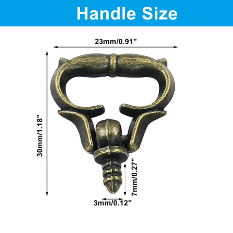20 Pack Mini Bronze Cabinet Handles Set With Self Tapping Screws Zinc Alloy Small Drawer Pulls size details