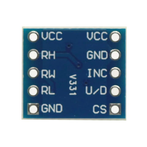 Front view of Digital Potentiometer Module For Bridge Balance With 31 Steps, 3.2K Or 3.3K Ohms Per Step, X9C104S compatible.