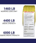 Heavy Duty Ratchet Tie Down Straps 2 Inch Wide By 15 Foot Long For Safe Cargo Securement 4,400 Pound Breaking Strength tag