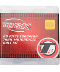 60 Piece European Trail Motorcycle Bolt Kit With Metric Bolts Nuts Cotter Pins And Washers packaging front view