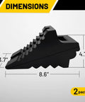 Solid Beefy Rubber Wheel Chocks Heavy Duty Trailer Chock Set GVW Up To 4T 2 Pack Black 8.6 X 3.7 X 4.7 Inches product