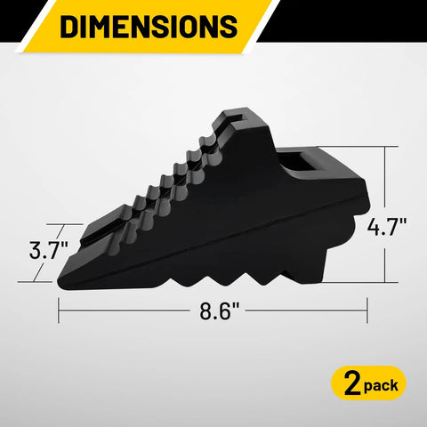 Solid Beefy Rubber Wheel Chocks Heavy Duty Trailer Chock Set GVW Up To 4T 2 Pack Black 8.6 X 3.7 X 4.7 Inches product