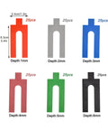 Pro Grade Leveling And Spacing Shims Kit With 150 Pcs U Shaped Tile Spacers 1mm 2mm 3mm 4mm 5mm 6mm For Window And Door Installation And Woodworking By Left Bridge shown in six colors.