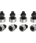 Rock Solid CF10-1 KR26 Cam Follower Bearings Set Of Eight Straight Up Premium Chrome Steel Needle Rollers With Locking Nuts, top view.
