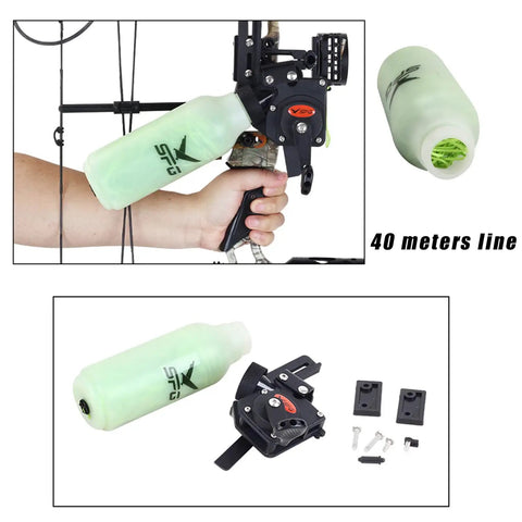 Bowfishing Reel Kit With 40M Rope Lightweight Aluminum Body And ABS Housing Smooth Adjustable Rocker Arm Corrosion Resistant Bowfishing Gear