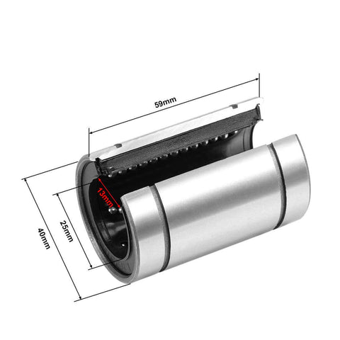 Open Type LM25UUOP Linear Ball Bearings 25mm Bore 40mm Outer Diameter 59mm Length Pack Of 4 With Sealed On Both Sides, cut view