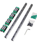 Top-Tier 2Pcs HGR25 Square Linear Guide Rail Kit With Slides For Super Smooth 3D Printer Builds Featuring Precision Ground Rails And Low Friction Blocks, two 25mm rails
