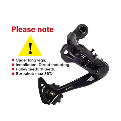 Rear Derailleur 10 Speed Direct Mount Or Hangar Mount For Shimano And SRAM, MTB Upgrade With Precise, Smooth Shifts, Lightweight Aluminum Body And Durable Construction For Easy Install