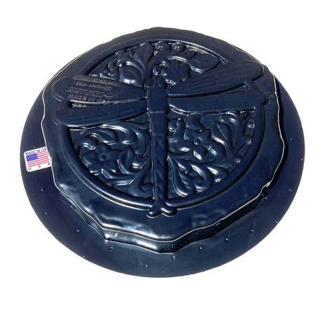 Dragonfly Round Stepping Stone Mold For Concrete Cement DIY Garden Walkway Easy To Use Reusable Plastic Mold, round design, 10-inch diameter