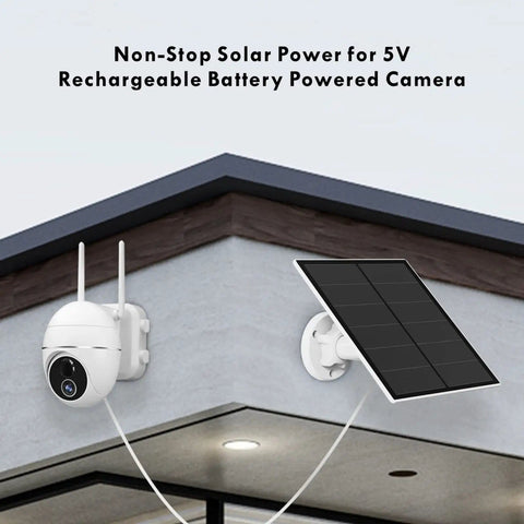5W Solar Panel For Outdoor Security Cameras 5V USB Charger Compatible With Rechargeable Battery Powered Cameras IP65 Waterproof
