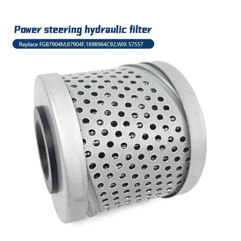 Side view of a Beefy Power Steering Hydraulic Filter for Freightliner Argosy M2 106 Kenworth with metallic casing.
