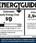 Energy guide label for Dope Outdoor Ceiling Fan With Remote And Dimmable LED Light Kit 44 Inch Bronze Low Profile With Weather Resistant Blades