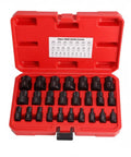 Premium Screw Extractor Set With 25 Pieces For Bolt Removal And Damaged Fastener Extraction Made From Tough Chrome Molybdenum Steel Perfect Grip For Plumbing Jobs Electrical Repairs And Home Workshop Projects Without Stripping Or Slipping, red case