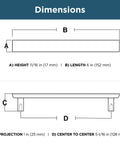 Brushed Gold Cabinet Pulls Set Of 10 With Five And One Sixteenth Inch Center To Center 128mm dimensions diagram