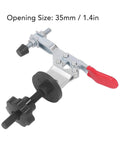 Quick Release Woodworking Bench Clamp Set With Toggle Clamps For Woodworking Jigs And Fixtures Hold Down Clamps For Welding Drill Press Crosscut Sled And Wood Board Fixing shown with 35mm opening
