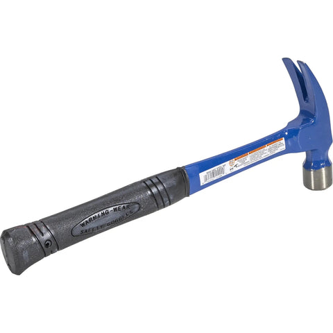 Beefy Heavy Duty Steel Eagle Curved Claw Hammer With Shock Block For Tough Framing 20 Oz Rust Resistant Powder Coat Finish Made In The USA Built To Last R999 VN11200, handle and claw view