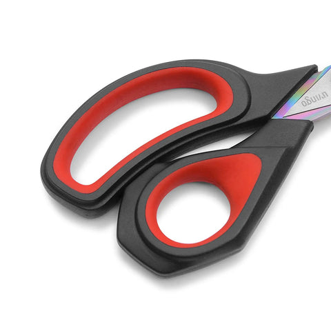 Heavy Duty Multi Purpose Tailor Scissors Built Tough With Titanium Coating And Forged Stainless Steel Blades For Fabric Leather And Dressmaking Ultra Sharp Comfort Grip Shears For Pro Crafting 9.5 Inch
