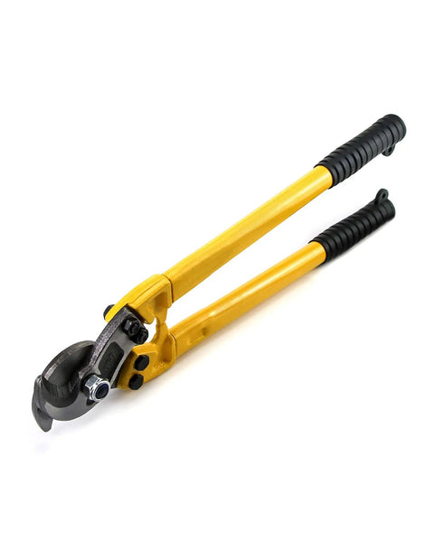Beefy 18 Inch Heavy Duty Hardened Cable Cutter For Cutting Steel Wire Rope with stainless steel blades and ergonomic handle.