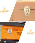 Vintage Hasp Buckles Set 15Pcs for Jewelry Boxes Durable Draw Latch showing compact and sturdy lock on orange chest