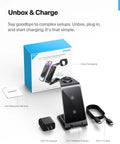 All In One Wireless Charging Station For iPhone Apple Watch And AirPods With Fast Stable Qi Charging 3 In 1 Dock Grey