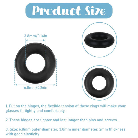 Silicone ring from Glasses Repair Kit With Hinge Tighteners, Frame Grips And Silicone Rings, showing product size details