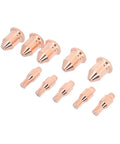 Durable Keenso Plasma Cutting Torch Consumables Set For Ipt45 With Brass Tips, 10 copper nozzles for smooth cutting.