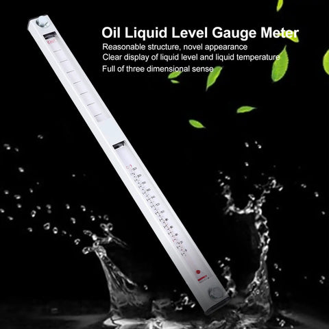 Oil Liquid Level Gauge Meter With Clear Glass Display for Hydraulic Systems and Coolant Tanks, Precise Sensor Visible
