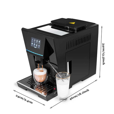 Straight Up Automatic Desktop Espresso Maker With Smart Touch Interface For Dope Morning Brews And Silky Milk Foam, compact design brewing espresso and milk foam.