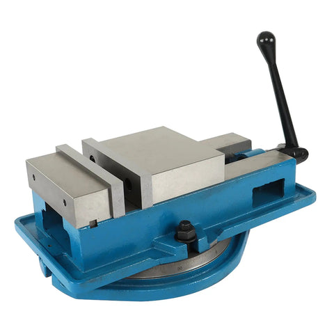 6 Inch Precision Bench Vise with Swivel Base for Milling Shaping and Drilling Machines, Rugged Cast Iron Build, High Hardness Jaw