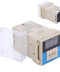 LED Digital Display Adjustable Cycle Time Relay Delay Control Module For Industrial Automation Systems DC 12V High Reliability Wide Delay Range Anti Interference Digital Time Setting Flexible Control Mode, beige digital timer relay with clear cover