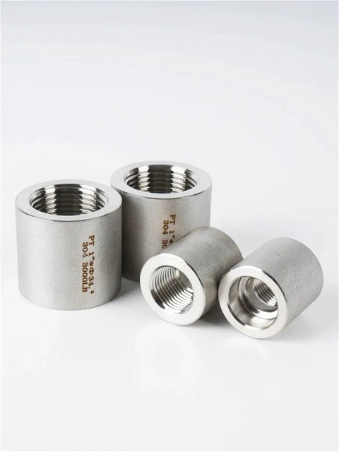 Heavy Duty Stainless Steel Socket Weld Pipe Fitting Connector Kit With NPT Female Threads From One Quarter To Two Inches 304 Stainless BSPT Pro Grade High Pressure Two Sockets