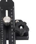 Close-up of Thin Jig For Table Saw Aluminum Alloy T Track Guide with top bearings and zero clearance design for precision cuts.