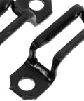 Close-up of 100 Piece Invisible Connector Screws Zero Drama Hidden Furniture Fasteners for cabinet mounting, showing black steel pins.
