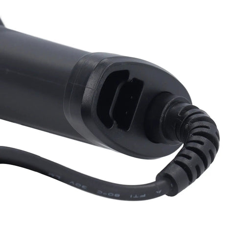 Close-up of USB Wired Barcode Scanner Handheld Reader 1D 2D fast accurate scanning connector and cable detail