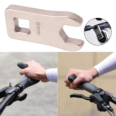 Totally Dead Nuts Precise 8mm Cycling Disc Brake Wrench And Cable Adjuster Tool Hella Reliable Hexagon Design shown above with grip in use.