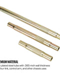 Durable Steel Tube For Five Eighth Inch Thread Rod Ends, Seven Eighths Inch Outer Diameter, Thirteen Inch Length, Zinc Plated For Corrosion Resistance, Dual Right Hand And Left Hand Threads For Quick Length Adjust, Knurled Grip For Easy Spinning, steel tube with knurled grip