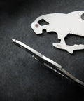 Side view of Must-Have Compact Keychain Tool Set For Everyday Carry, 5-In-1 Pocket Utility Kit, 8 cm Ultra Slim Stainless Steel Multi Tool.